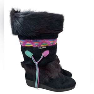 Tecnica Aztec Ski Boots Womens 36 (5.5 US) Furry Insulated Outdoor Italian